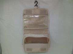 Personal Organizer Toiletry Travel Bag with Hook, Beige