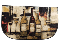 Wine & Glasses Design Kitchen Rug – Brown 18" x 30"