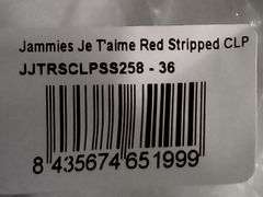 Eme Studios, Jammies Je T’aime Red Striped Pajamas, Size 36