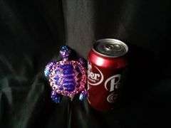 Purple Sea Turtle Figurine Decorative Jewelry Box Hinged Trinket Box