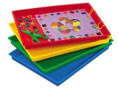 Lakeshore Easy-Clean Craft Plastic Trays Set – Asst. Colors 12" x 16" 4 Count