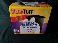 MegaTuff Extra Strong Performance Plastic Tall Kitchen Trash Bags – 180 Bags