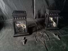 Lot of 2 Outdoor Solar Powered Hanging Lantern with Fairy String Lights
