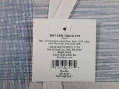Threshold, Classic Spring Pattern Round Oiled Tablecloth, Blue Plaid, 70" Dia