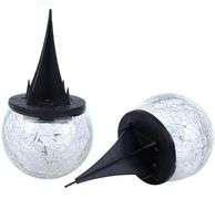 Waterproof Solar Crackle Glass Ball Light Ground Spike Lamp – 2 Count