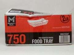 Member's Mark Poly-Coated Paper Food Trays – Classic Red Plaid, 2lb 750-Count