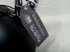 Kitchen Details Stovetop SS Whistling Tea Kettle – Matte Black 3.6 Qt