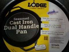 Lodge Cast Iron Seasoned Cast Iron Dual Handle Pan – Black 12"
