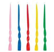 Lot of 6 321 Party! Rainbow Spiral Birthday Candles – Asst Colors, 10 Count ea.