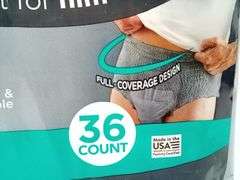 Assurance Men's Underwear – Max Absorbency Size: L/XL 36 Count