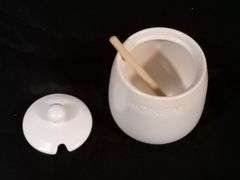 Bushwick Kitchen, Honey Pot With Dipper, White
