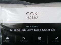 CGK Linens Extra Deep Full Light Grey Bed Sheet Set – 6 Piece