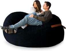 Big Joe Fuf with Liner Black Licorice Bean Bag Chair Replacement Cover