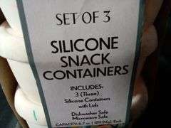 Room 2 Room Silicone Snack Containers with Lids Set – White 6.7oz each 3 Count