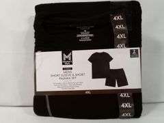 Member's Mark Men's Short Sleeve & Short Pajama Set – Black Size: 4XL 2 Piece