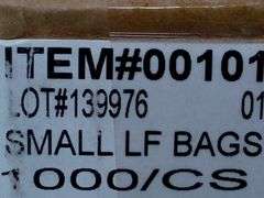 Lot of 2 Small Clear Poly LF Bags, 2"x3", Case 001010,  1000/Pack