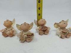 Assortment of 4 Vintage Kirk's Kritters RUSS Angel Cheeks Figurines