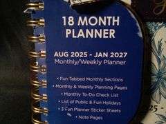 Votum Bloom With Grace Aug 2025 - Jan 2027 Monthly/Weekly Planner – Blue