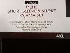 Member's Mark Men's Short Sleeve & Short Pajama Set – Black Size: 4XL 2 Piece
