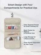 Personal Organizer Toiletry Travel Bag with Hook, Beige