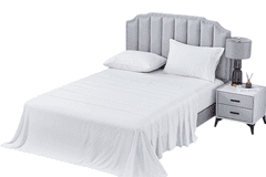 Linteum Textile Supply White Bed Sheets – 66" x 115" 250TC 3 Count