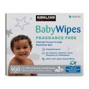 Kirkland Signature Fragrance Free Baby Wipes – 900 Count