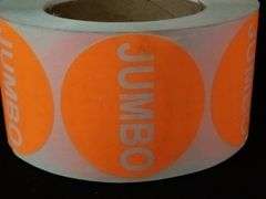 Lot of 3 Jumbo Label Stickers Roll – Round Orange