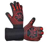 Cook Genius Heat Resistant BBQ Gloves – Black/Red 1-Pair
