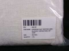 CB2 European Flax Certified Linen Curtain Panel – Ivory 48" x 120"