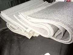 Lot of 22 Ribbed Commercial Carpet Tile – Grey 24" x 24"
