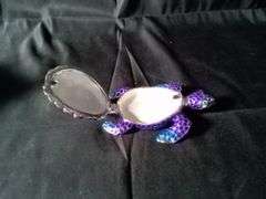 Purple Sea Turtle Figurine Decorative Jewelry Box Hinged Trinket Box