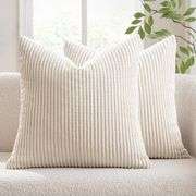 Wool Weave Cushion Cover, Soft Textured Pillow Case, White, 19" x 19"