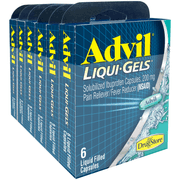 Advil Liqui-Gels Ibuprofen – 6 Liquid Filled Capsules/Pack (6 Packs)