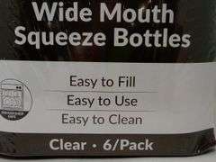 Choice, Wide Mouth Squeeze Bottles, Clear, 24 Oz, 6 Pack