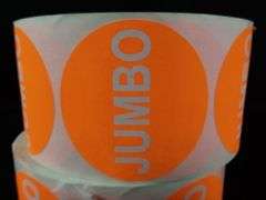 Lot of 3 Jumbo Label Stickers Roll – Round Orange