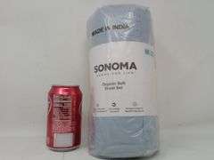 Sonoma, 3 Piece Organic Soft Sheet Set, Blue Fog, Twin Size