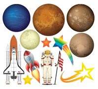 Jesplay Solar System Adhesive Wall Decals