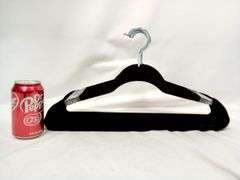 Black Velvet Hangers with Chrome Hooks – 25 Count