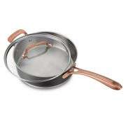 Cuisinart Classic Matte Black SS Sauce Pan w/Lid & Blush Bronze Handle – 3.5 Qt