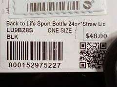 Back to Life Sport Bottle with Straw Lid – Black 24 oz
