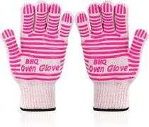 BHQ, Extreme Heat Resistant Oven Gloves, Pink