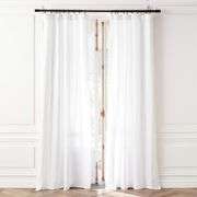 CB2 European Flax Certified Linen Curtain Panel – Ivory 48" x 120"
