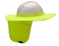 Lot of 4 Pyramex HPSHADE Series Sun Shade Head & Neck Protection – Hi-Vis Lime