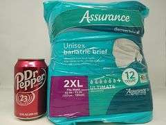Lot of 2 Assurance Unisex Bariatric Brief – Ultimate Absorbency, 2XL 12 Count ea