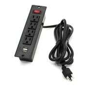 Ideal 4-Outlets Socket Strip with USB Port – Black 15A 125V Max. 1875W IC314-A2
