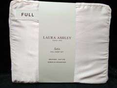 Laura Ashley, Satin Full Sheet Set, White
