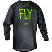 Fly Racing Youth Kinetic Jersey – Charcoal/Neon Green YS