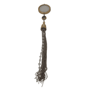 Vintage Clear Quartz Pendant with Beaded Tassel and Crystal Accents