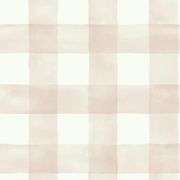 York Wallcoverings Magnolia Home Watercolor Check Removable Wallpaper Pink/White