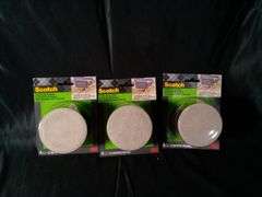 Lot of 3 3M Scotch Furniture Sliders – Round 3-1/2" 4 Count ea.